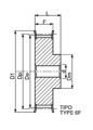 Шкив зубчатый под расточку 28-5M-09 (PHP 28-5M-09RSB) Sati