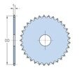 Звездочка без ступицы под расточку для цепи: 12B-1, Z=18, 3/4" x 7/16" CS11018 (PHS 12B-1A18) Sati