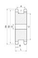 Звездочка двойная для однорядных цепей: 08B-1, Z=14, 1/2" x 5/16" DS09014 (PHS 08B-1DSA14) Sati